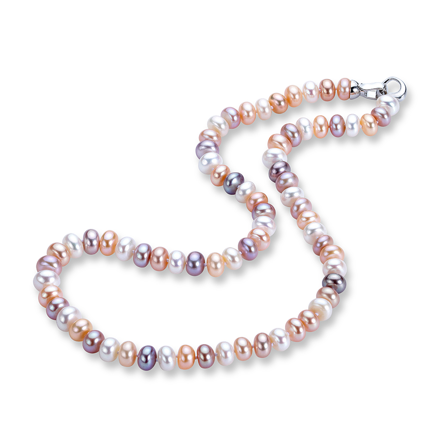 Silver Bead Clasps For Pearl Necklace - 여성을위한 천연 담수 긴 진주 목걸이