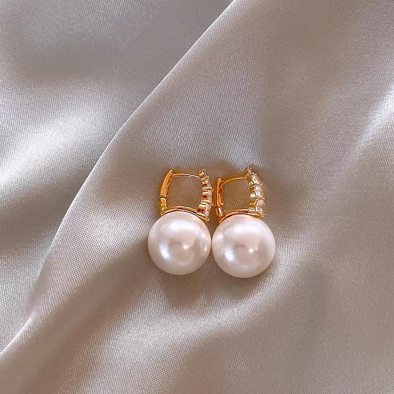 Akoya Pearl Stud Earrings Sterling Silver - 남양해산 AAAA 등급 천연 바로크형 둥근