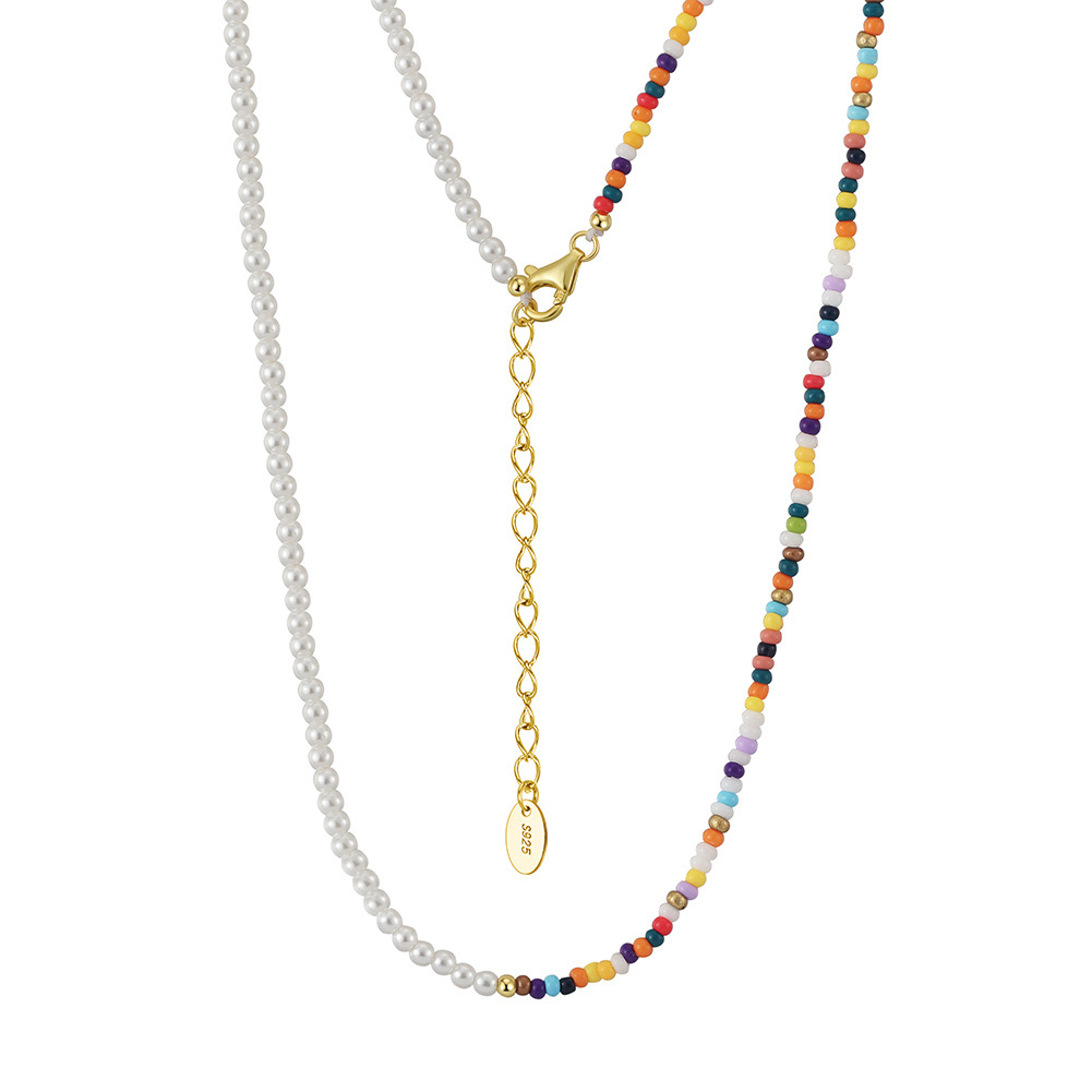 Silver Bead Clasps For Pearl Necklace - 천연 진주 비즈 목걸이, S925 실버