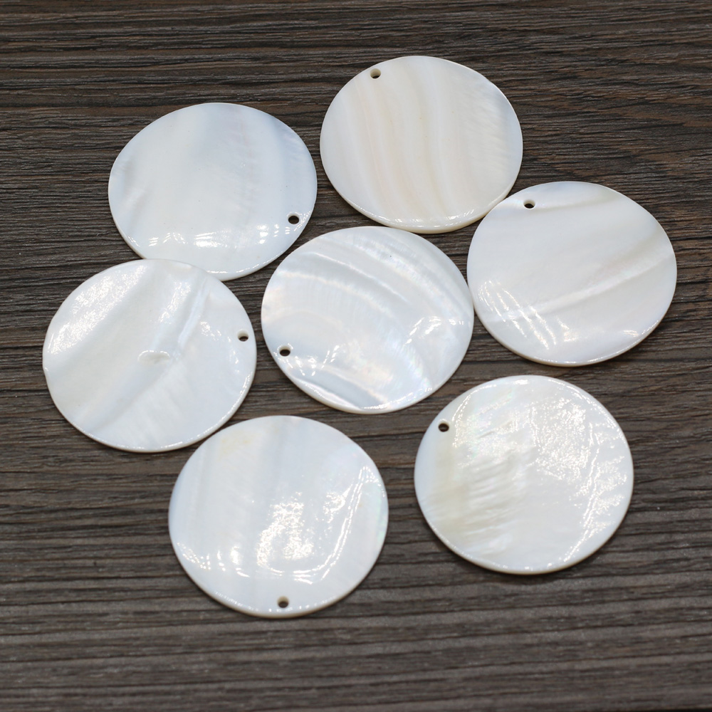 Mother Of Pearl Shell Pendant Necklace - 천연 진주 마더 쉘 펜던트, 라운드