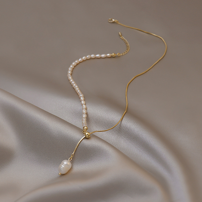 Baroque Pearl Pendant Necklace Gold - 100% 천연 담수 진주 14K 골드