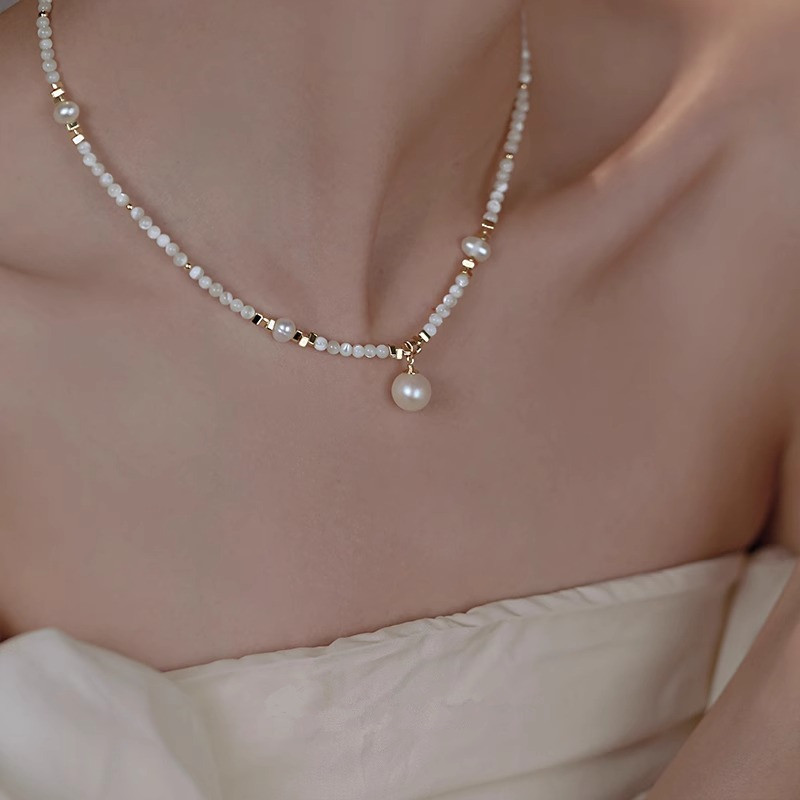Baroque Pearl Pendant Necklace Gold - 새로운 스타일 유행 천연 담수 진주