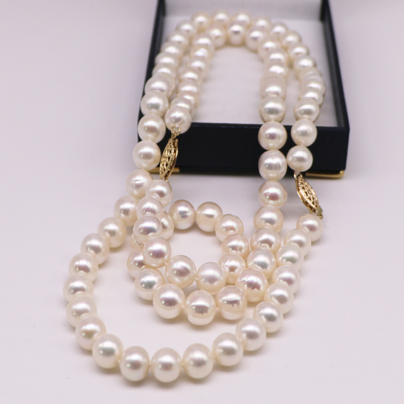 Freshwater Cultured Pearl Necklace 8-9Mm - HOOZ Z.P 8-9mm 화이트 천연 담수