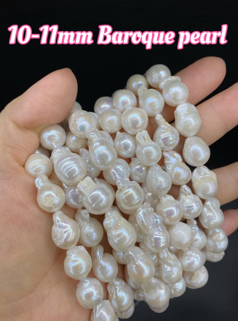 Silver Bead Clasps For Pearl Necklace - 천연 담수 진주 초커 목걸이 바로크