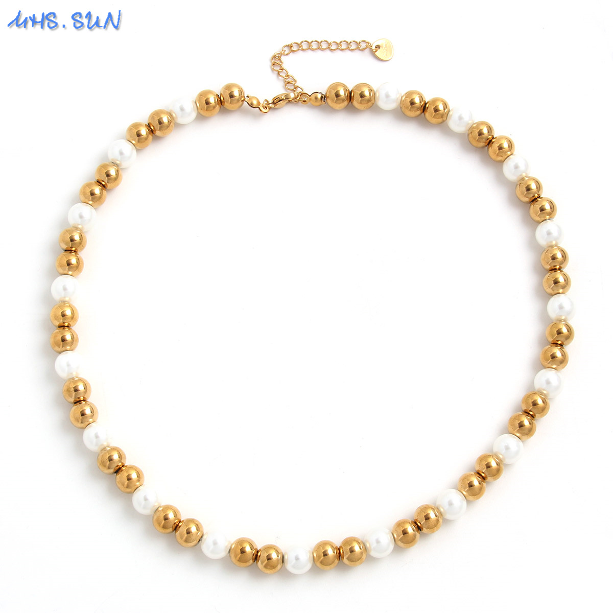 MHS.SUN 럭셔리 진주 스테인레스 스틸 비드 목걸이 - Baroque Pearl Pendant Necklace Gold 리뷰 및 가격