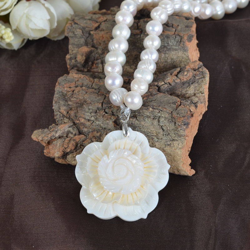 8-9mm 양식 담수 진주 목걸이 (꽃 모양 펜던트,  - Freshwater Cultured Pearl Necklace 8-9Mm 리뷰 및 가격