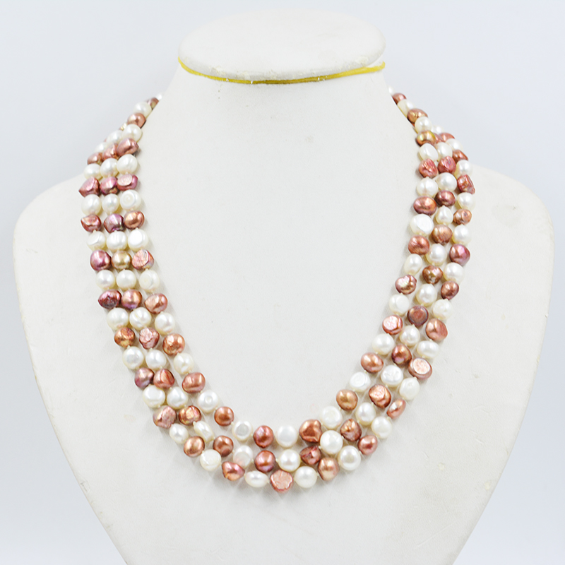 3줄 8-9MM 천연 담수 바로크 진주 목걸이. 명품  - Freshwater Cultured Pearl Necklace 8-9Mm 리뷰 및 가격