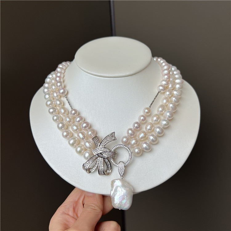 AA 천연 흰색 진주 초커 목걸이, 18 인치, 8-9 - Freshwater Cultured Pearl Necklace 8-9Mm 리뷰 및 가격