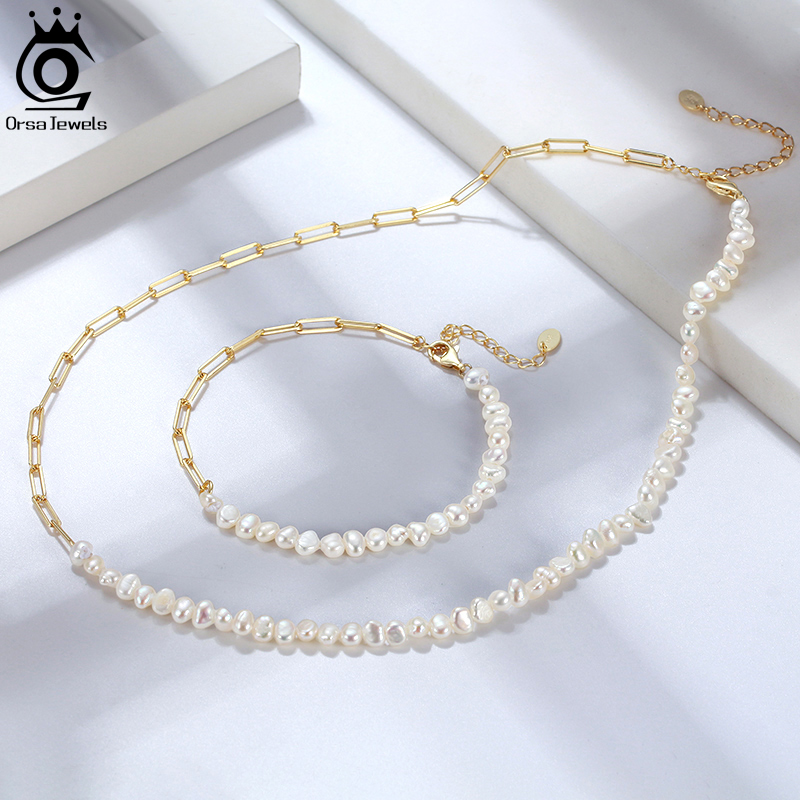 ORSA JEWELS 하프 진주 체인 클립 목걸이 초커 - Baroque Pearl Pendant Necklace Gold 리뷰 및 가격