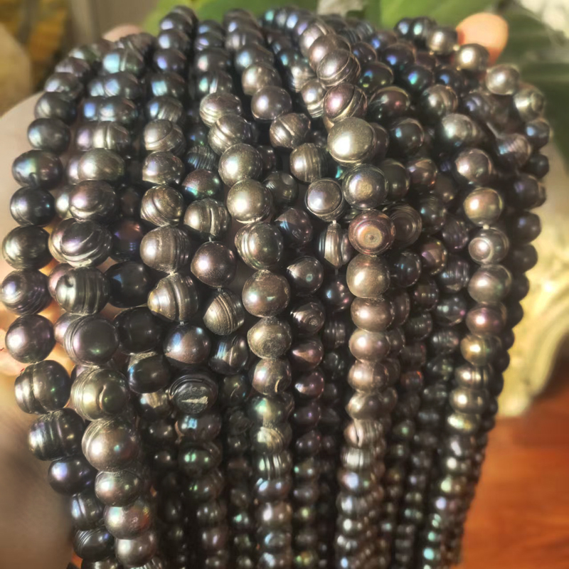 도매 16인치 10-11mm 블랙 천연 감자 진주 루즈 - Natural Freshwater Pearl Strand Loose Beads 리뷰 및 가격