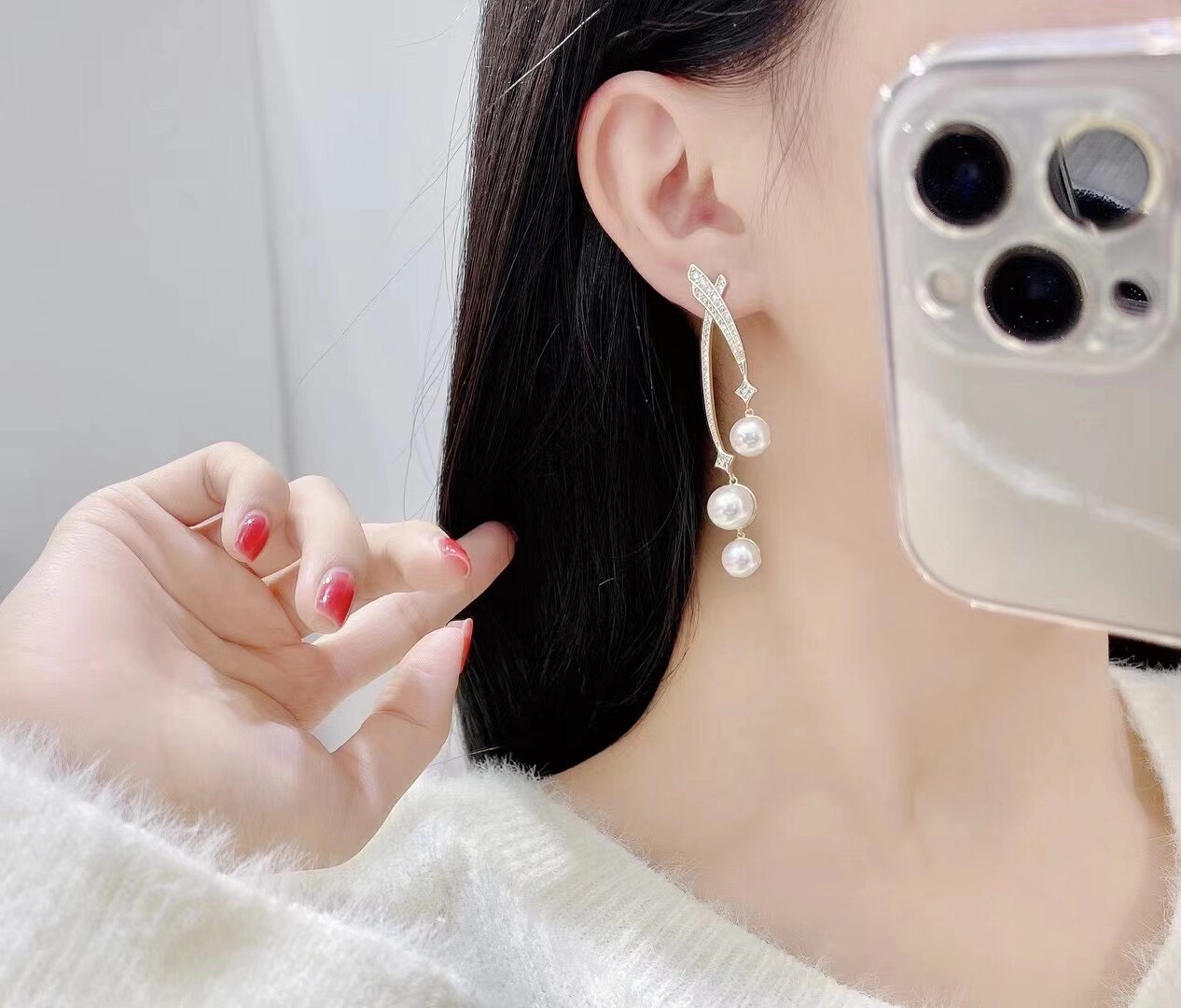 고급스러운 AAA7-8-9mm 천연 진주 롱 귀걸이,  - Akoya Pearl Stud Earrings Sterling Silver 리뷰 및 가격