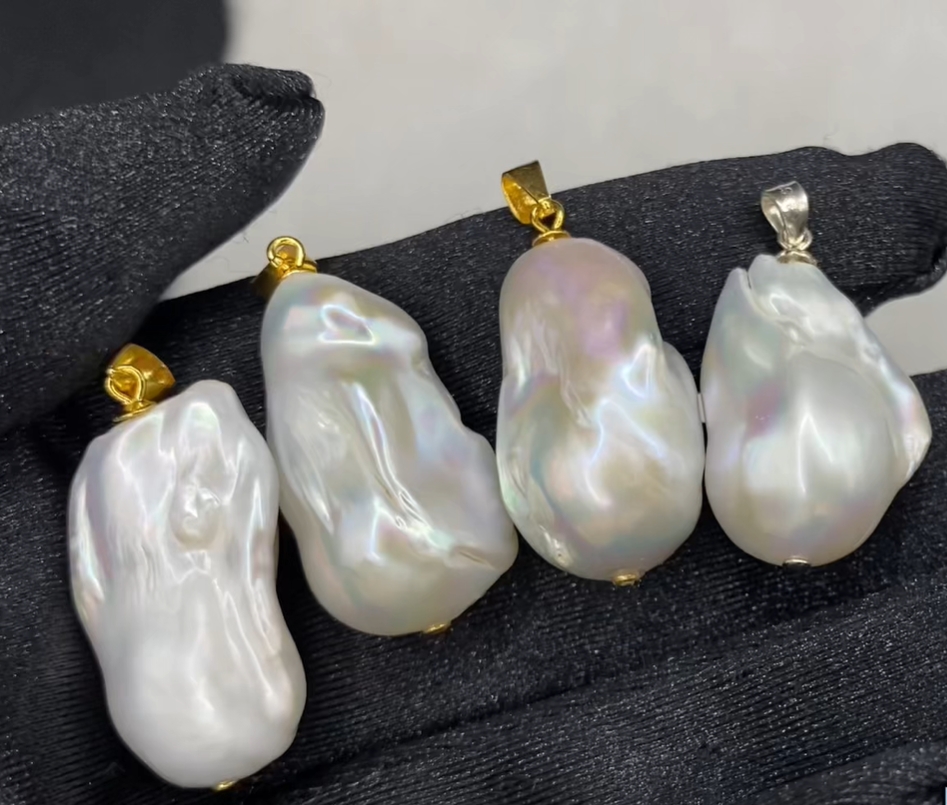 100% 천연 담수 대형 바로크 수제 DIY 불규칙 진 - Silver Bead Clasps For Pearl Necklace 리뷰 및 가격