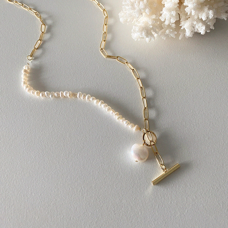 100% 천연 바로크 담수 진주 14K 골드 채워진 여 - Baroque Pearl Pendant Necklace Gold 리뷰 및 가격