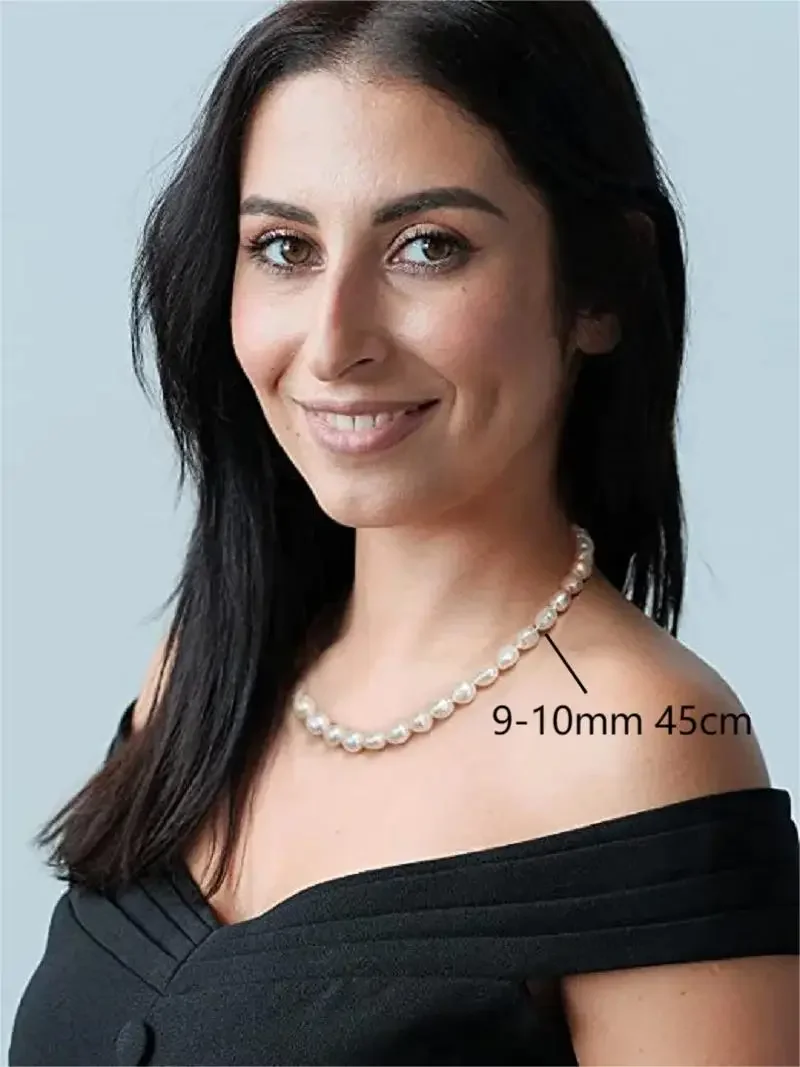 여성용 바로크 진주 목걸이 8-9mm 9-10mm AA - Freshwater Cultured Pearl Necklace 8-9Mm 리뷰 및 가격