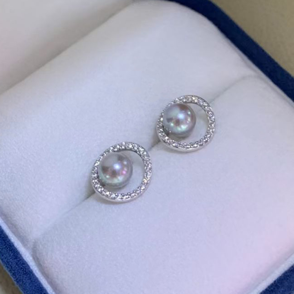 5-6mm 실버 블루 천연 일본 아코야 진주 후프 스터 - Akoya Pearl Stud Earrings Sterling Silver 리뷰 및 가격
