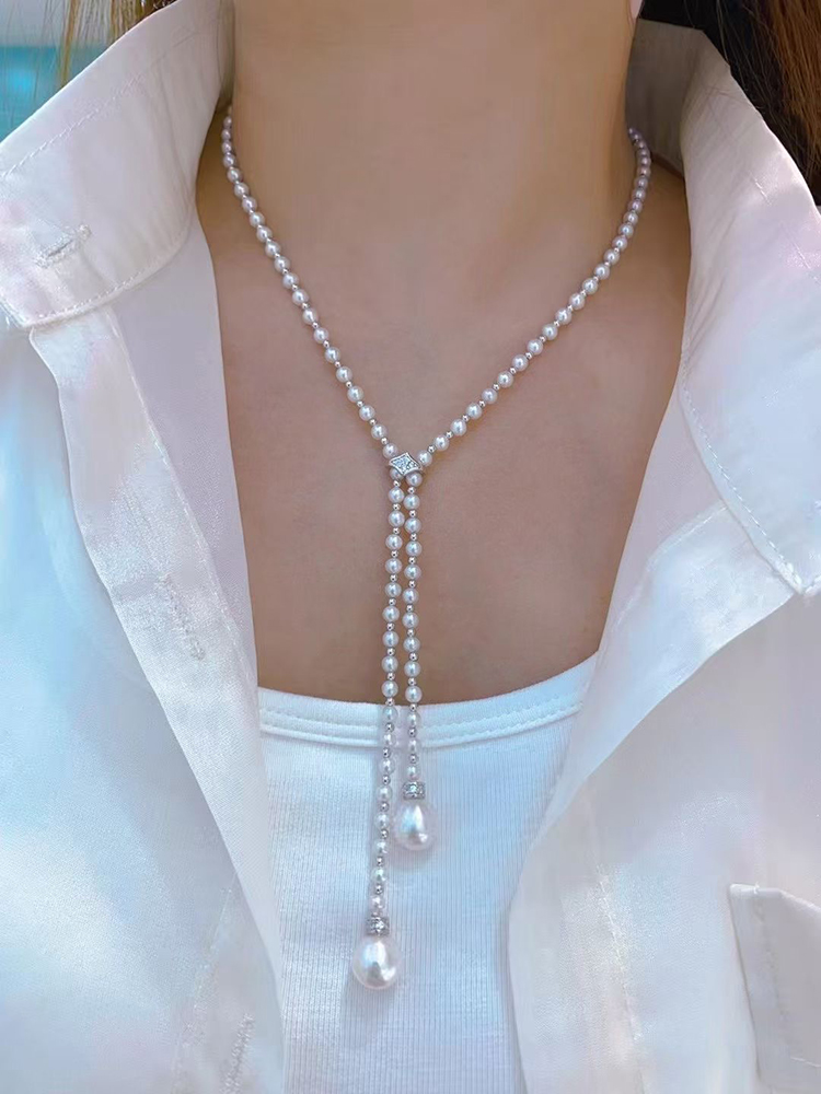 디자이너 스웨터 체인 60cm 길이, 4-5mm 오로라 - Silver Bead Clasps For Pearl Necklace 리뷰 및 가격