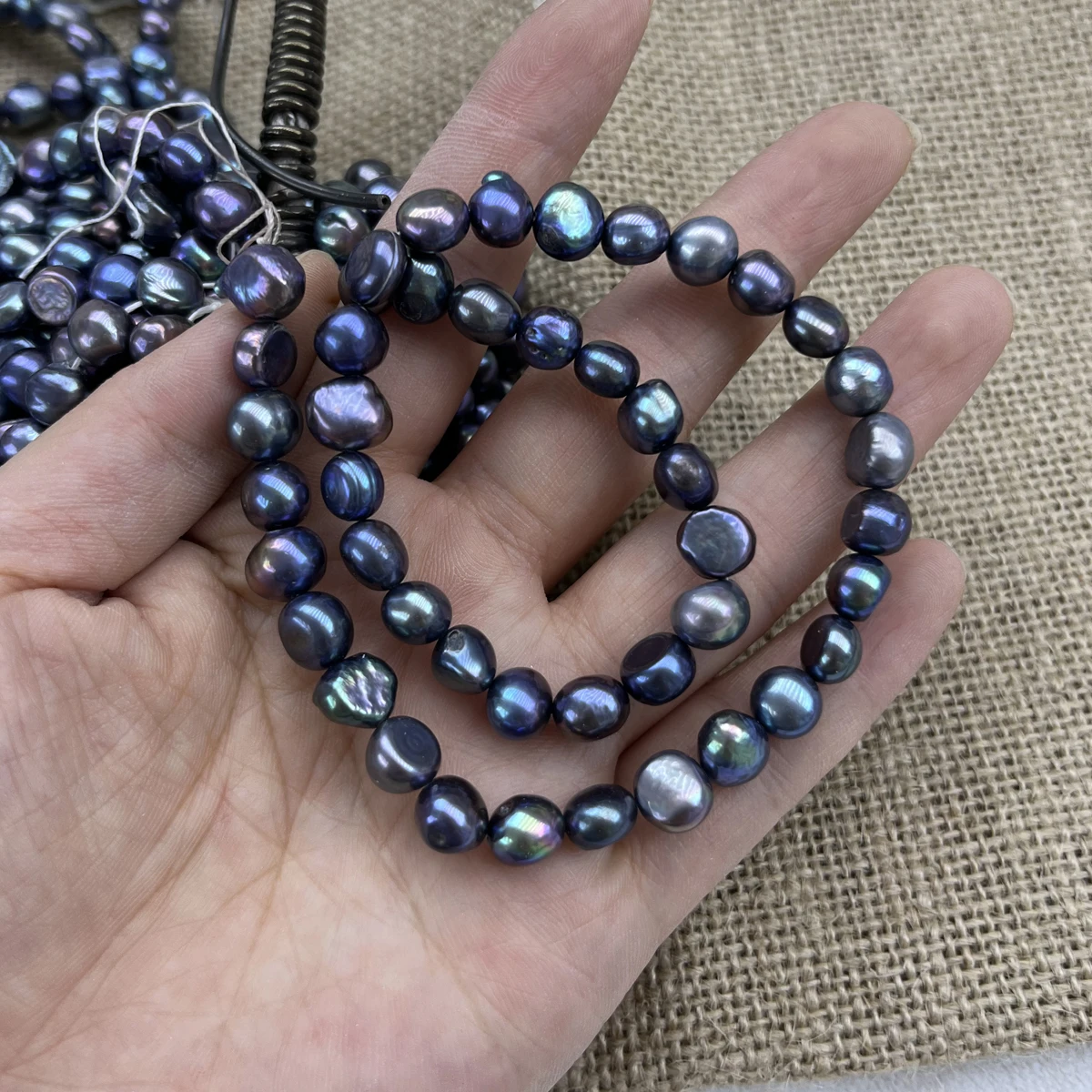 8~9mm 크기의 검은색 양면 광택 처리된 담수 진주  - Freshwater Cultured Pearl Necklace 8-9Mm 리뷰 및 가격