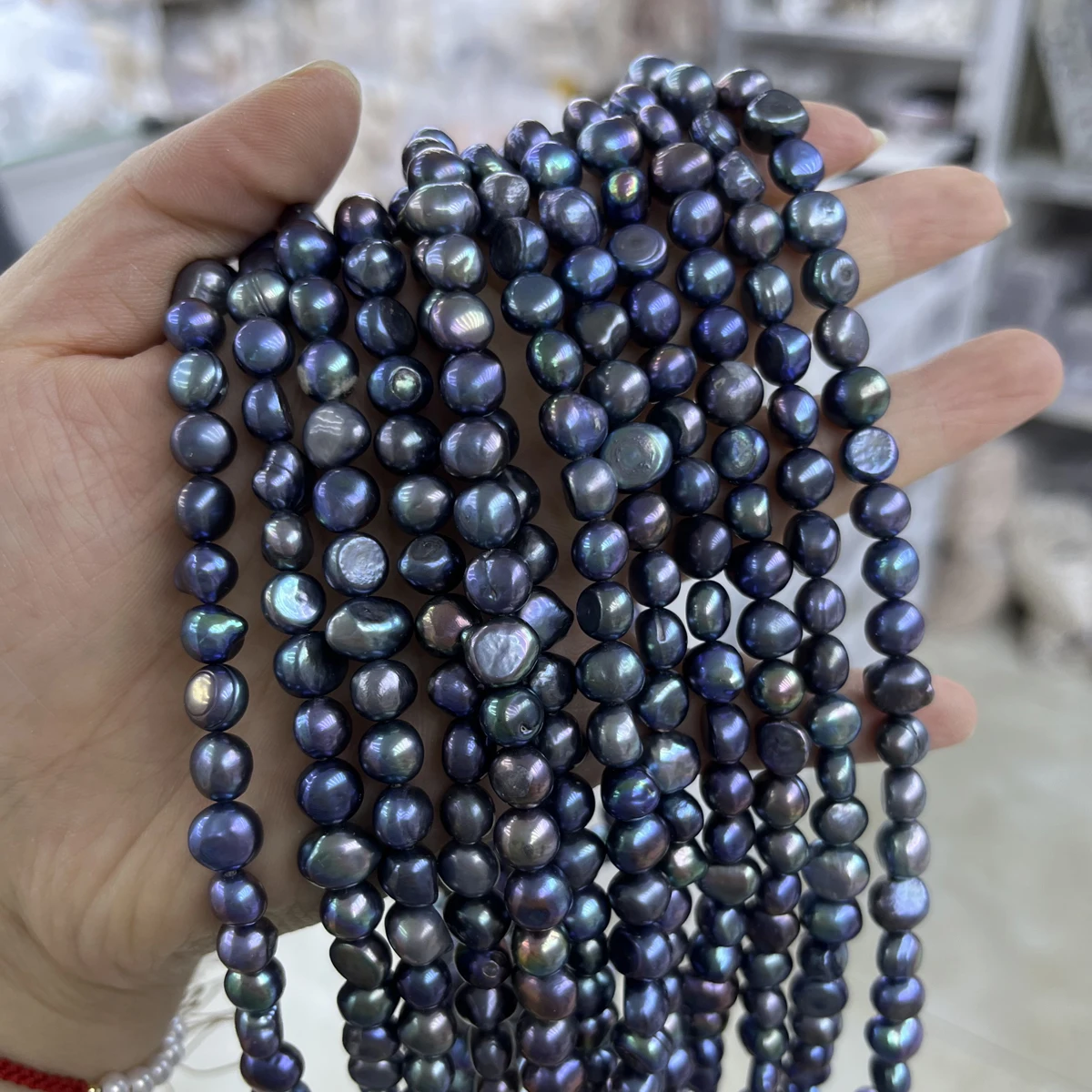 8~9mm 크기의 검은색 양면 광택 처리된 담수 진주  - Freshwater Cultured Pearl Necklace 8-9Mm 리뷰 및 가격