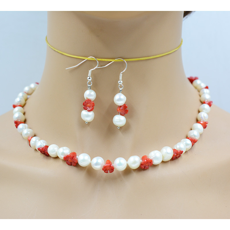 8-9MM 천연 흰색 담수 양식 진주/천연 산호 손으로 - Freshwater Cultured Pearl Necklace 8-9Mm 리뷰 및 가격