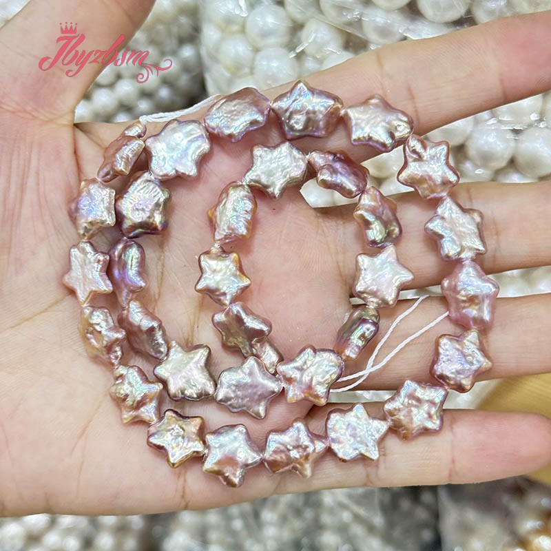 10-12mm 천연 담수 진주 별 모양 스톤 비즈 스트 - Natural Freshwater Pearl Strand Loose Beads 리뷰 및 가격