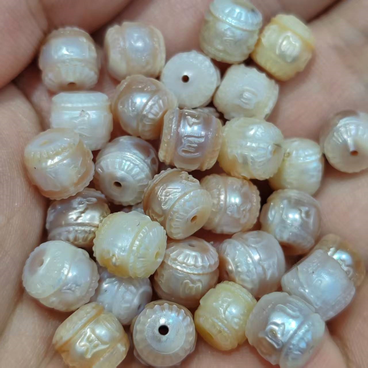 5개 천연 양식 진주 조각 육자진언(天珠) 민족 스타일 - Freshwater Cultured Pearl Necklace 8-9Mm 리뷰 및 가격