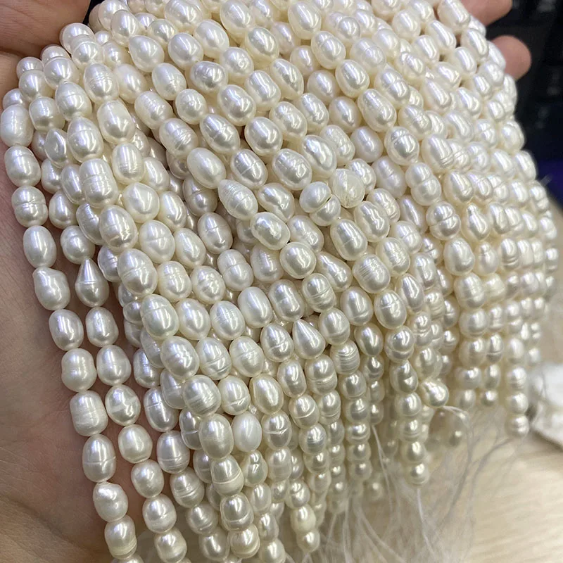 도매 중간 품질 천연 담수 진주 쌀 모양 느슨한 진주  - Natural Freshwater Pearl Strand Loose Beads 리뷰 및 가격