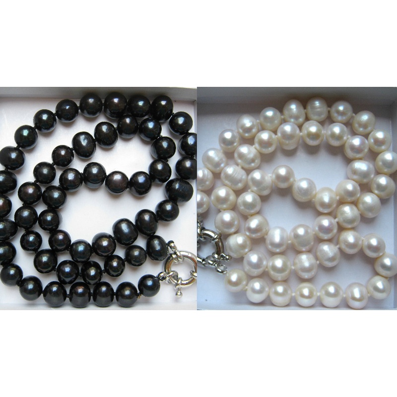 검은색 또는 흰색 8~9mm 양식 진주 목걸이, 길이  - Freshwater Cultured Pearl Necklace 8-9Mm 리뷰 및 가격