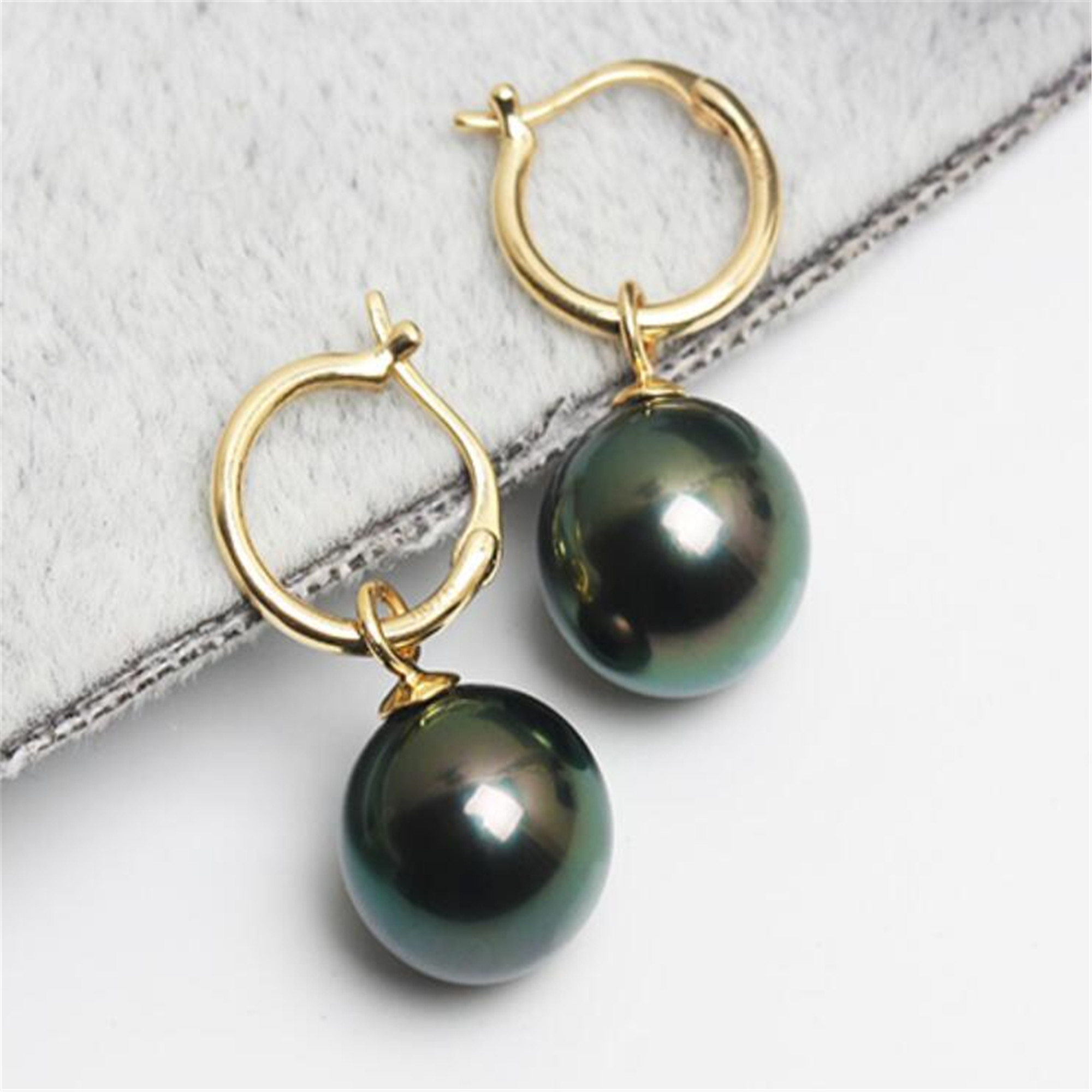 천연 16mm 타히티 블랙 남해 쉘 진주 귀걸이 18k - Tahitian South Sea Pearl Earrings 18K 리뷰 및 가격