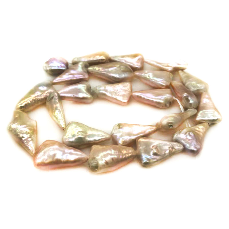 16인치 11x17mm 천연 라벤더 삼각형 바로크 진주 - Natural Freshwater Pearl Strand Loose Beads 리뷰 및 가격