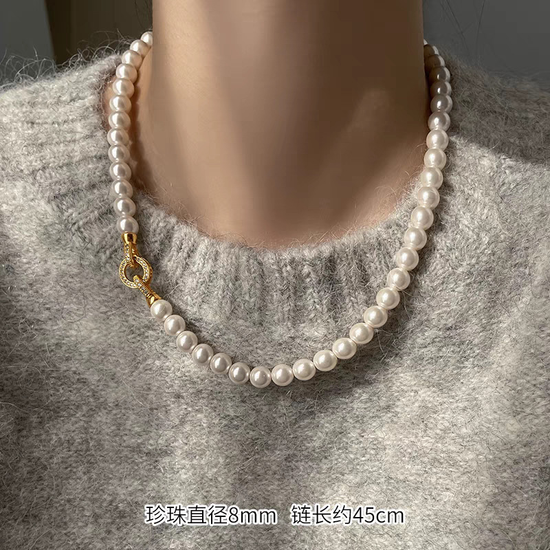 실버 & 화이트 진주 초커 & 스웨터 목걸이 – 풀 다 - Silver Bead Clasps For Pearl Necklace 리뷰 및 가격