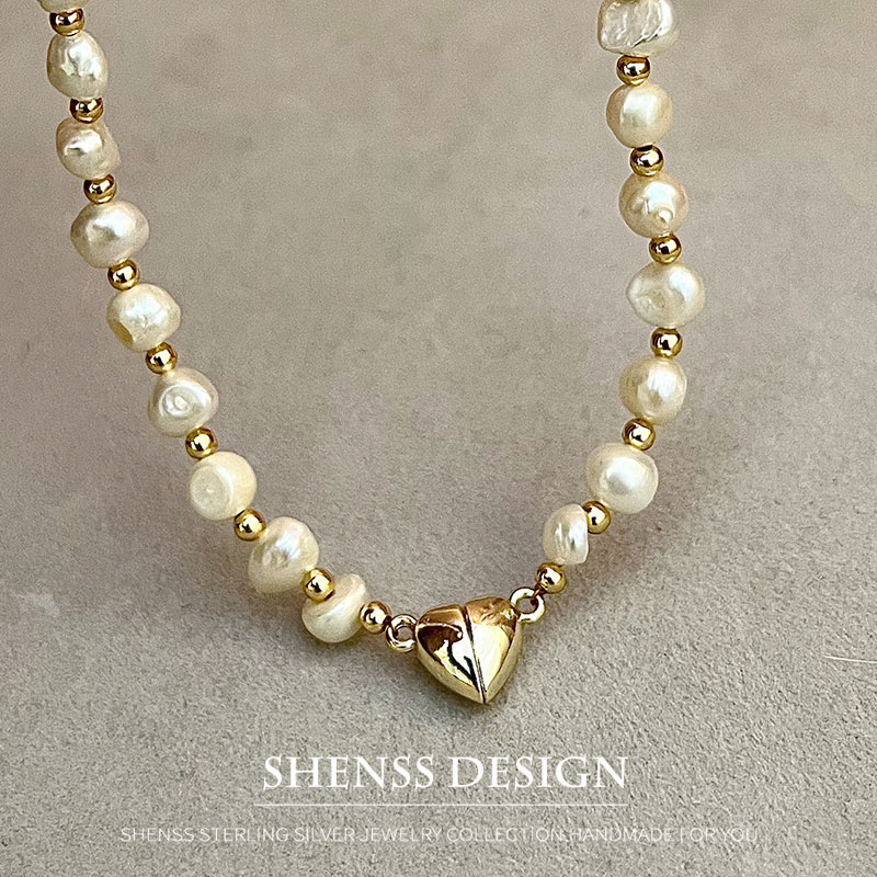 천연 바로크 담수 진주 목걸이, 구리 도금, 14K 골 - Baroque Pearl Pendant Necklace Gold 리뷰 및 가격