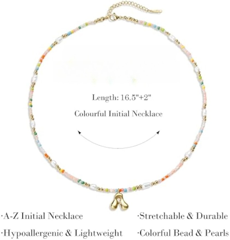 화려한 비즈 진주 이니셜 목걸이 14K 골드 버블 펜던 - Baroque Pearl Pendant Necklace Gold 리뷰 및 가격