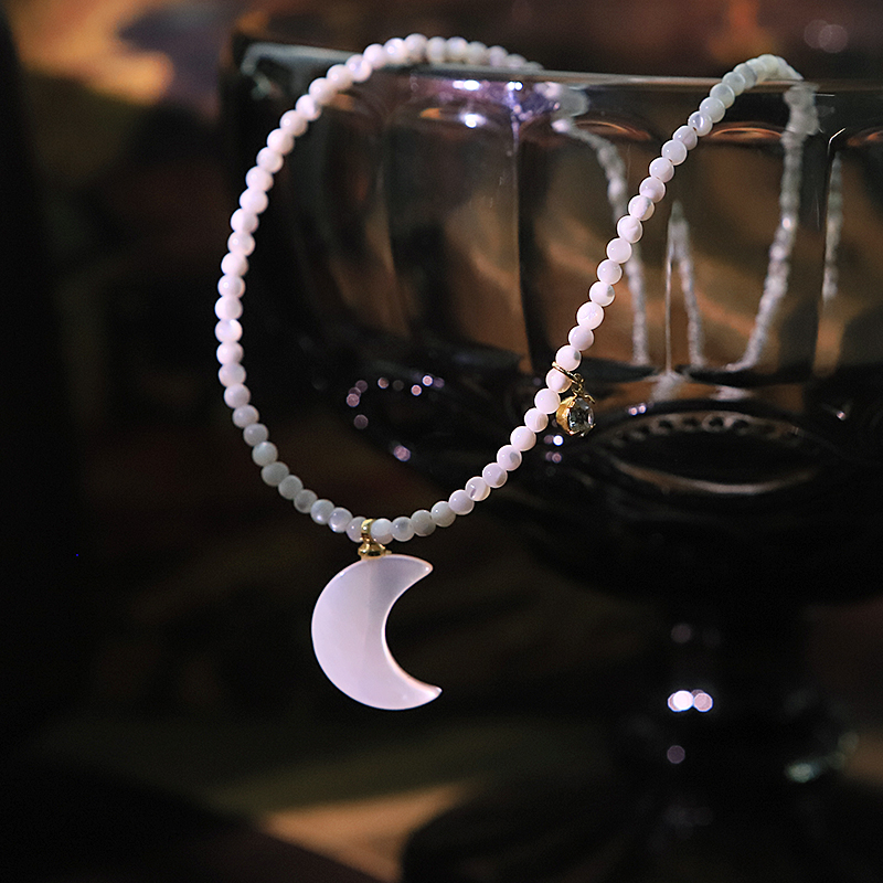 문쉘 지르콘 목걸이 수제 디자인 조절 가능한 목걸이 연 - Mother Of Pearl Shell Pendant Necklace 리뷰 및 가격