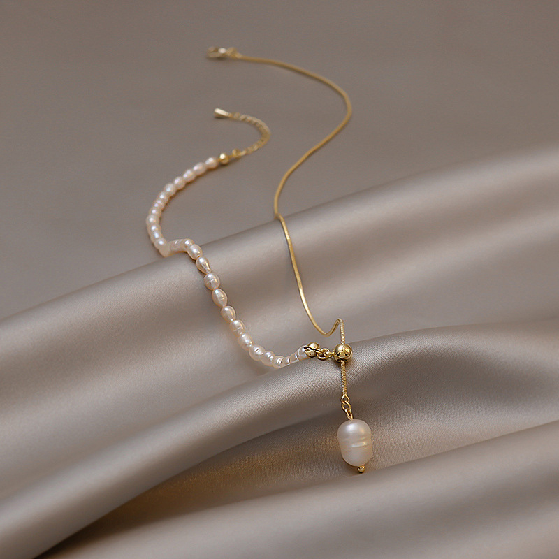 100% 천연 담수 진주 14K 골드 채워진 유행 여성 - Baroque Pearl Pendant Necklace Gold 리뷰 및 가격