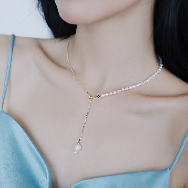 100% 천연 담수 진주 14K 골드 채워진 유행 여성 - Baroque Pearl Pendant Necklace Gold 리뷰 및 가격