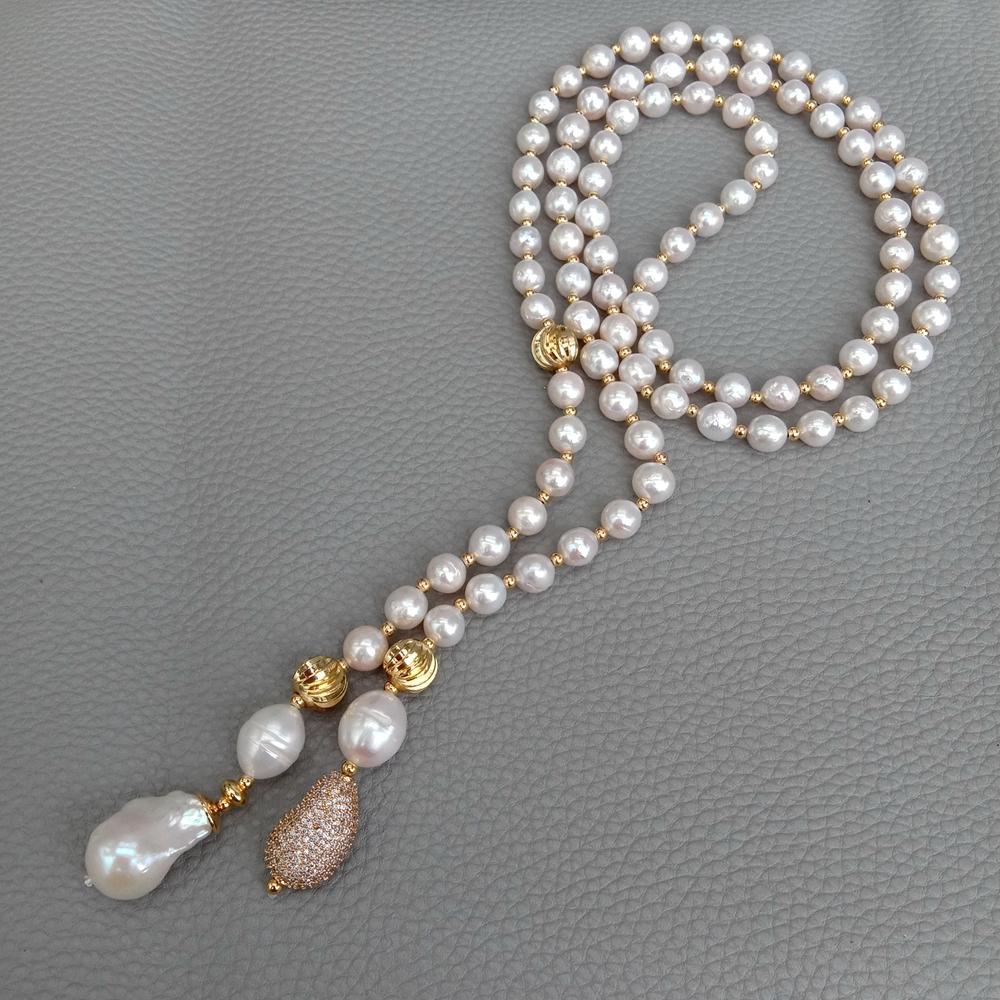 KKGEM 15x22mm 화이트 케시 진주 CZ 비즈  - Freshwater Cultured Pearl Necklace 8-9Mm 리뷰 및 가격