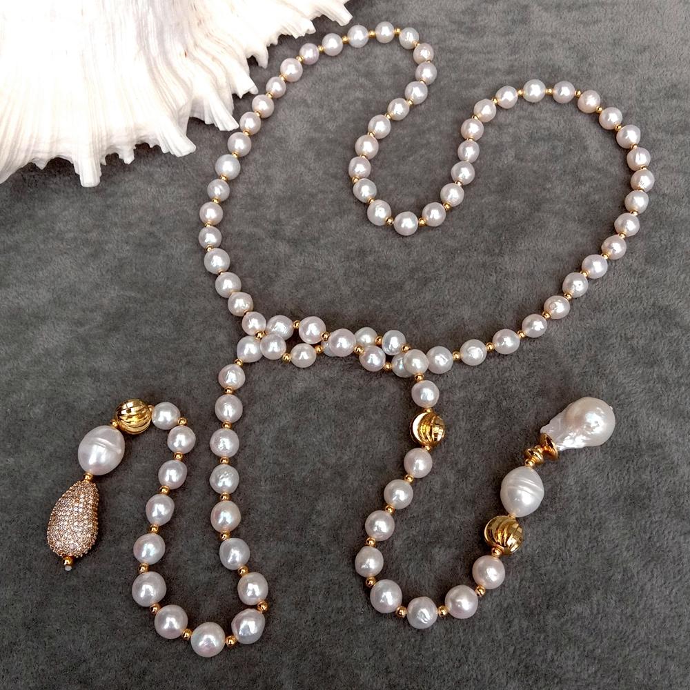 KKGEM 15x22mm 화이트 케시 진주 CZ 비즈  - Freshwater Cultured Pearl Necklace 8-9Mm 리뷰 및 가격