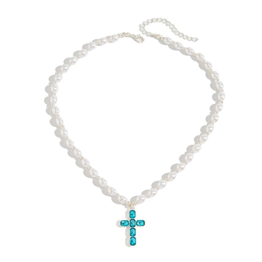패션 크로스 펜던트 목걸이, 진주 비즈, 실버 톤 크로 - Silver Bead Clasps For Pearl Necklace 리뷰 및 가격