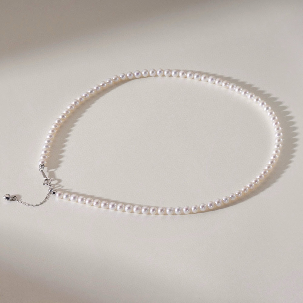화이트 앤 클린 4-5mm 라운드 천연 담수 진주 목걸 - Silver Bead Clasps For Pearl Necklace 리뷰 및 가격
