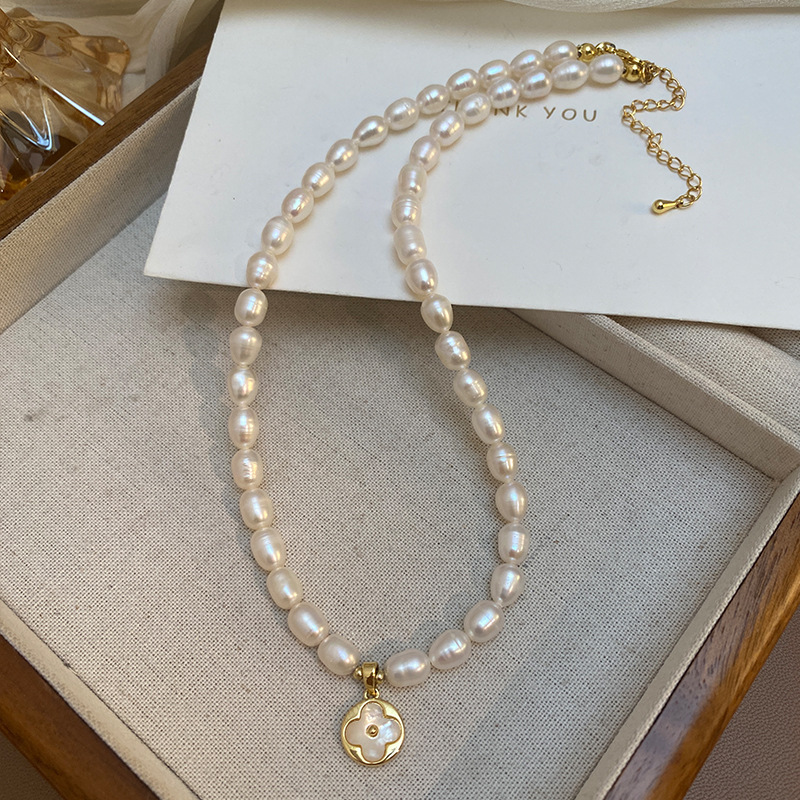 신상 트렌디 행운의 꽃 천연 담수 진주 14K 금도금  - Baroque Pearl Pendant Necklace Gold 리뷰 및 가격