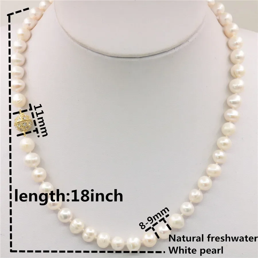 매력적인 천연 화이트 아코야 양식 진주 목걸이, 매력적 - Freshwater Cultured Pearl Necklace 8-9Mm 리뷰 및 가격