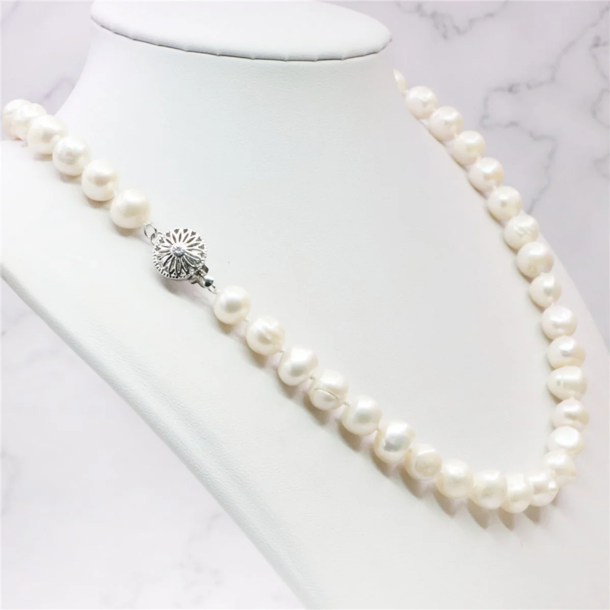 7-8/8-9mm 거의 둥근 모양의 흰색 아코야 양식  - Freshwater Cultured Pearl Necklace 8-9Mm 리뷰 및 가격