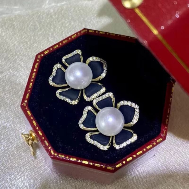 우아한 AAAAA 일본 아코야 8-9mm 화이트 진주  - Akoya Pearl Stud Earrings Sterling Silver 리뷰 및 가격