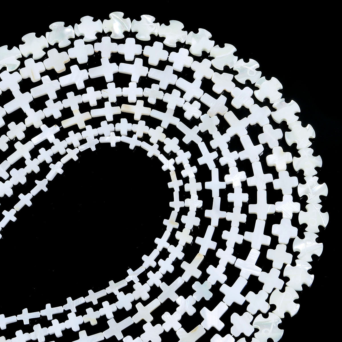 1줄 천연 크로스 쉘 비즈 화이트 자개 쉘 루즈 비즈  - Mother Of Pearl Shell Pendant Necklace 리뷰 및 가격