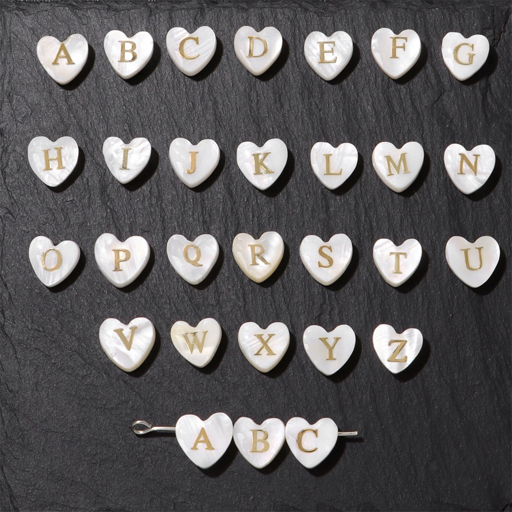 사랑 심장 자연 쉘 비즈 26 초기 편지 보석에 대 한 - Mother Of Pearl Shell Pendant Necklace 리뷰 및 가격