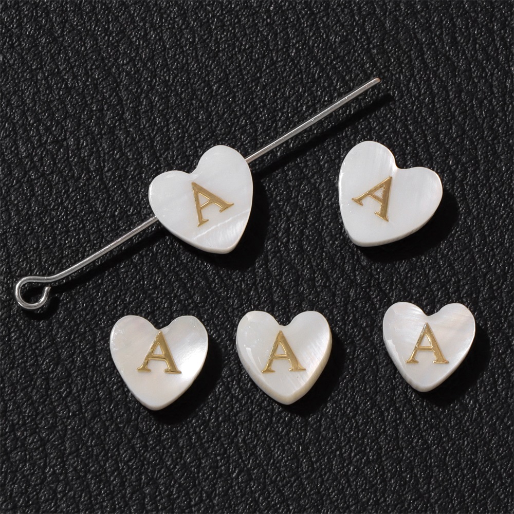 사랑 심장 자연 쉘 비즈 26 초기 편지 보석에 대 한 - Mother Of Pearl Shell Pendant Necklace 리뷰 및 가격